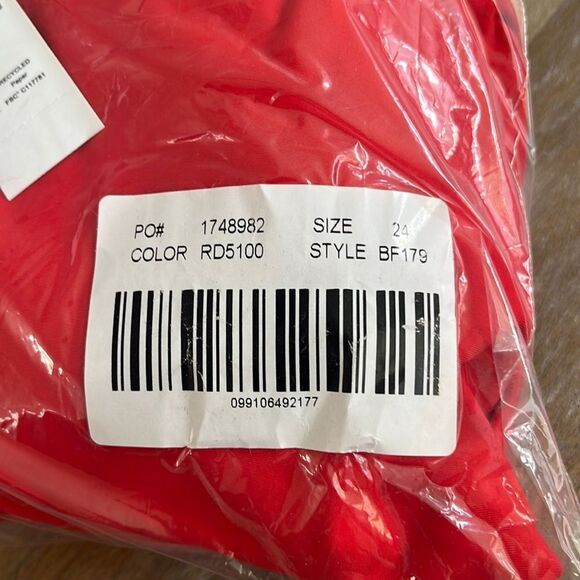 J Crew‎ Swimsuit Size 24 Ruched Square Neck One Piece Red - Picture 4 of 7